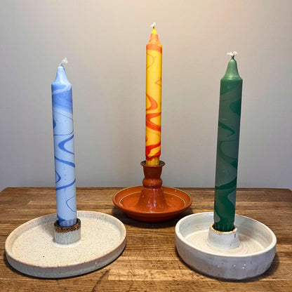 Green Whirl – Marmorerat Stearinljus