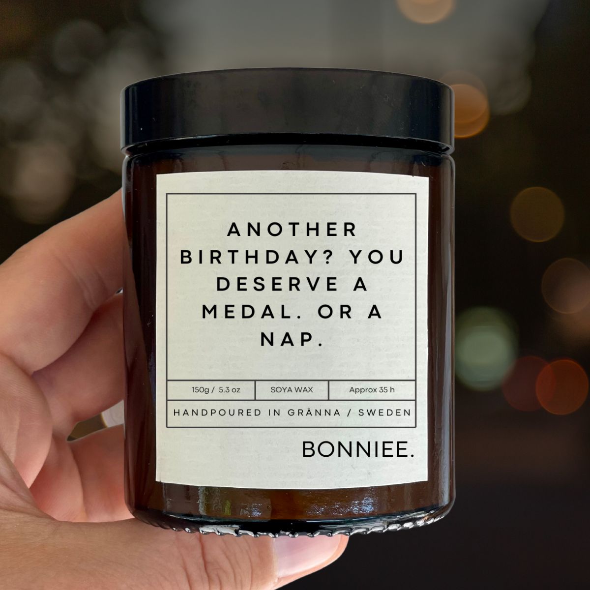 Another birthday. You deserve a medal. Or a nap. - Funny Gift Candle