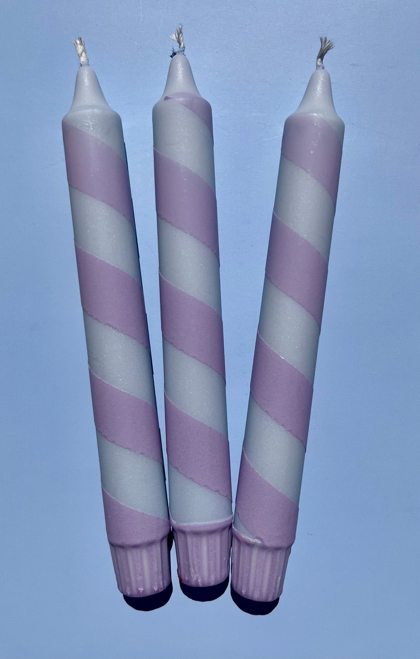 Lavendel Polkagris – Randigt Stearinljus