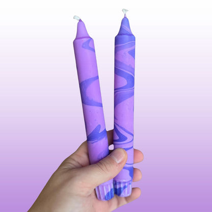Lavender Twist marmorerat stearinljus