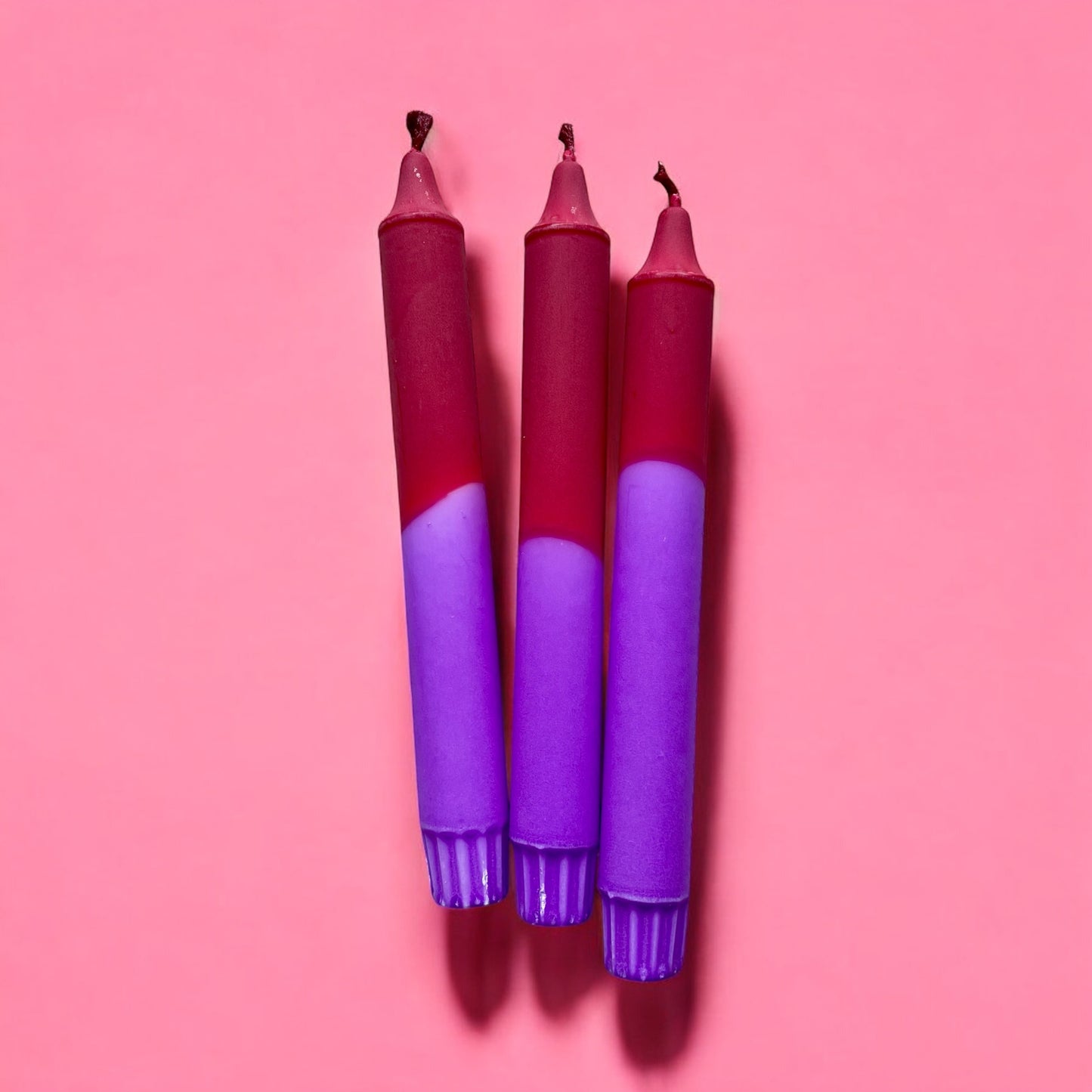 Berry Crush Stearin Candles – Handcrafted Burgundy & Purple Taper Candles – Bold & Moody Decor – Available in 3, 5, 10, 15 or 20-Pack