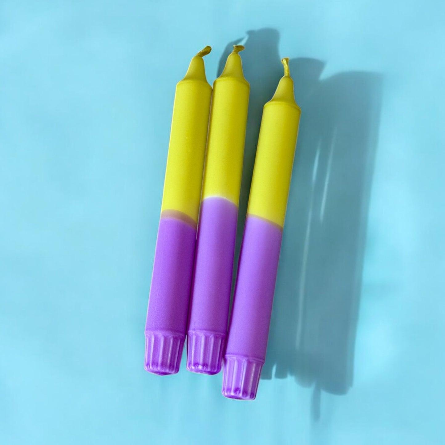 Candy Pop Stearin Candles – Handcrafted Yellow & Purple Taper Candles
