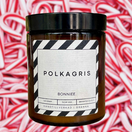 Doftljus Polkagris – Frisk pepparmynta med söt twist