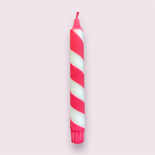 Polkagris Stearin Candles – Handcrafted Red & White Spiral Taper Candles – Made in Gränna – Available in 3, 5, 10, 15 or 20-Pack